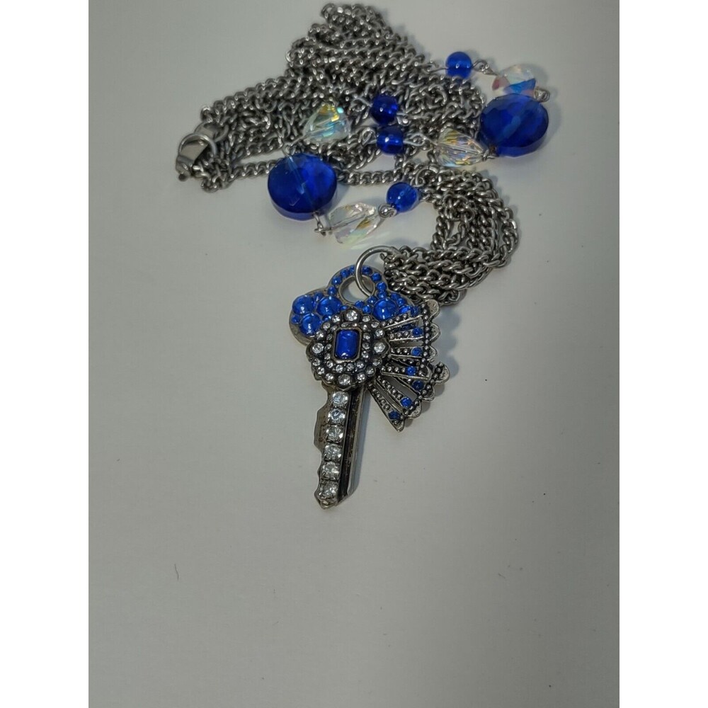 Handmade One Of A Kind Vintage Jewelry Embellished Vintage Key Pendant Necklace